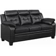 Home Square 2 Piece Furniture Set with Tufted Upholstered Sofa & Chair in Black