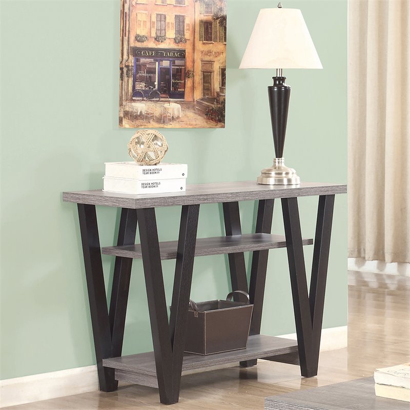 Home Square 2 Piece Furniture Set with Console Table and V Shaped End Table