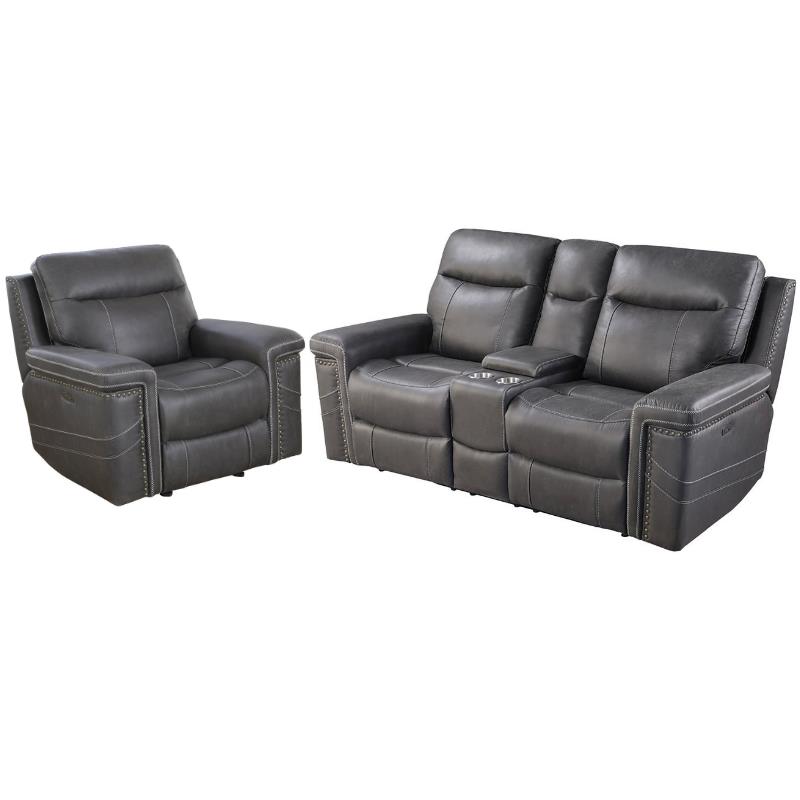 Glider Recliner Loveseat With Console, Darrin Leather Reclining Sofa With Console