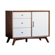 Home Square 2 Piece Furniture Set with Cabinet and Storage Bench in Acorn-White