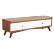 Home Square 2 Piece Furniture Set with Cabinet and Storage Bench in Acorn-White