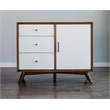 Home Square 2 Piece Furniture Set with Cabinet and Storage Bench in Acorn-White