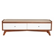 Home Square 2 Piece Furniture Set with Cabinet and Storage Bench in Acorn-White