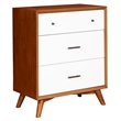 Home Square 2 Piece Furniture Set with Small Chest & TV Console in Acorn-White