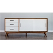 Home Square 2 Piece Furniture Set with Small Chest & TV Console in Acorn-White