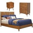 Home Square 3 Piece Set with Chest Panel Bed & Nightstand in Acorn Brown