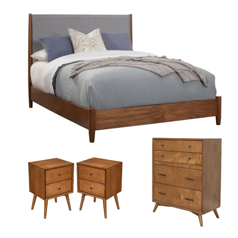 Home Square 4 Piece Furniture Set with Chest Queen Panel Bed & 2 Nightstands