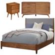 Home Square 3 Piece Furniture Set with TV Console King Panel Bed and Nightstand