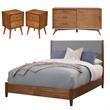 Home Square 4 Piece Set with TV Console King Panel Bed and 2 Nightstands
