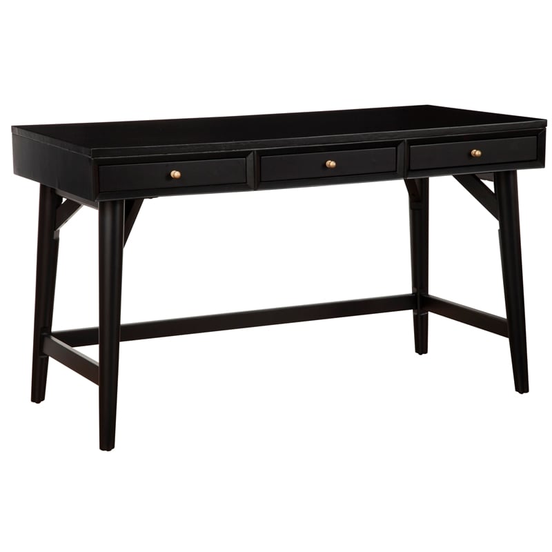 Home Square 2 Piece Furniture Set with Bench and 3-Drawer Desk in Black
