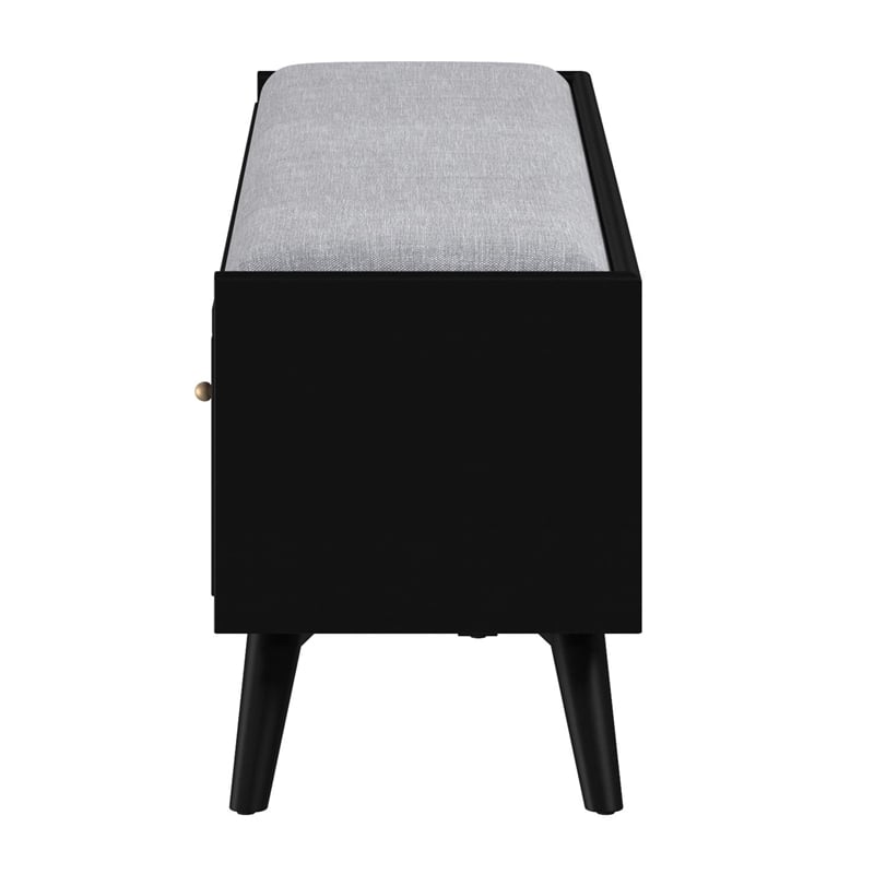 Home Square 2 Piece Furniture Set with Bench and 3-Drawer Desk in Black