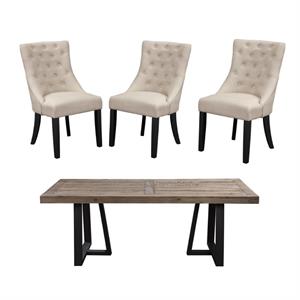 home square 4 piece set with dining table and dining side chairs in black