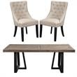 Home Square 3 Piece Set with Dining Table and Dining Side Chairs in Black