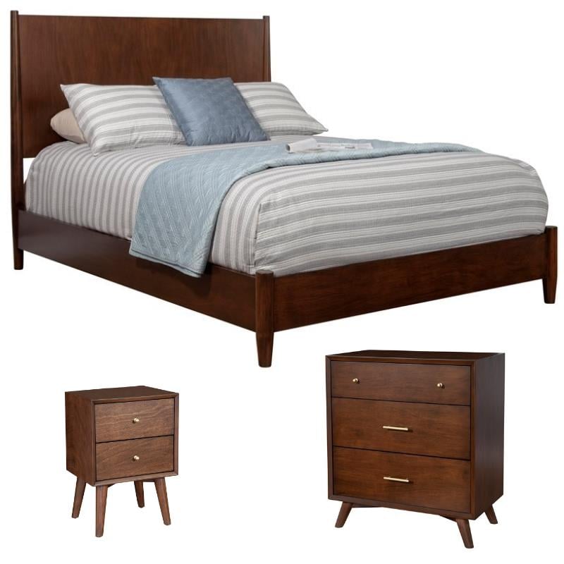 Home Square 3 Piece Set with Nightstand  Standard King Panel Bed & Accent Chest