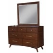 Home Square 3 Piece Set with Nightstand and 7-Drawer Dresser in Walnut (Brown)