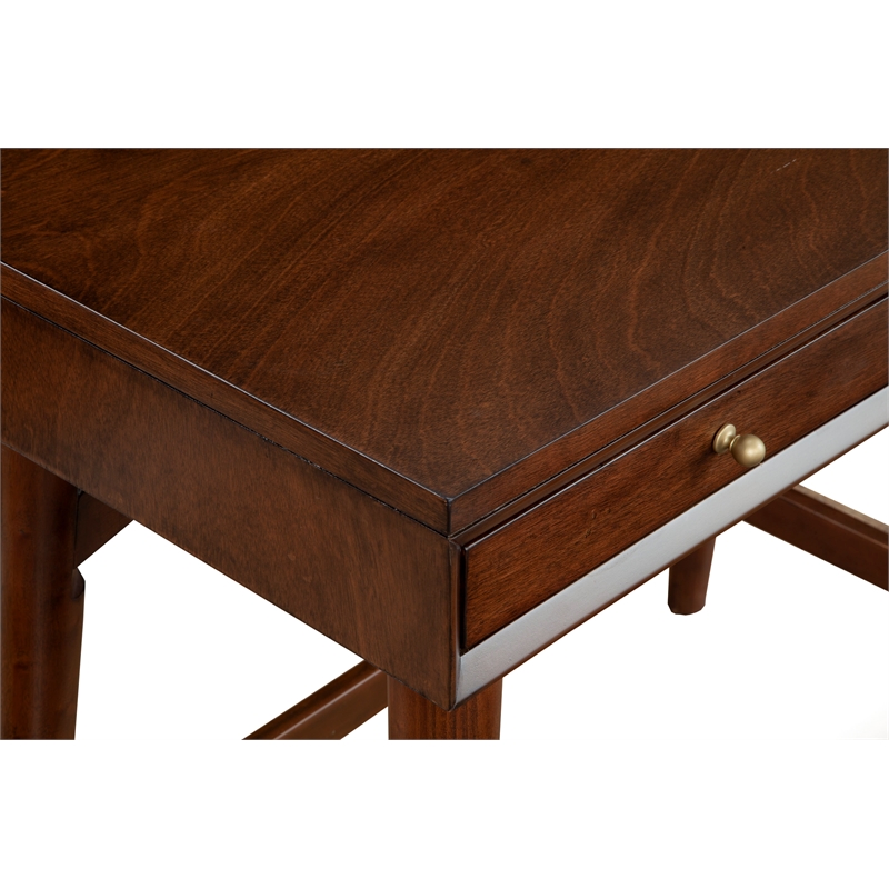 Home Square 2 Piece Furniture Set with Sideboard and 2-Drawer Desk in Walnut