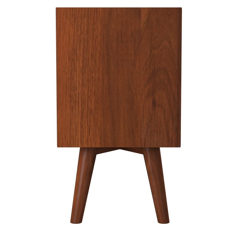 Home Square 2 Piece Furniture Set with Wood Nightstand and Chest in Acorn-White