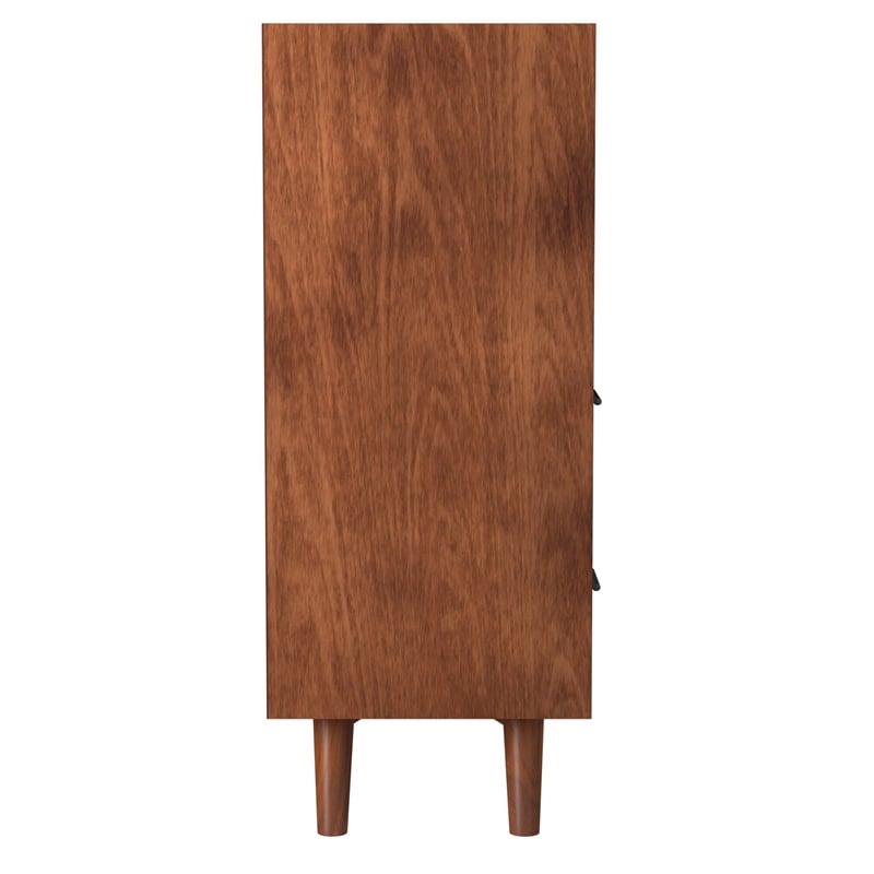 Home Square 2 Piece Furniture Set with Wood Nightstand and Chest in Acorn-White