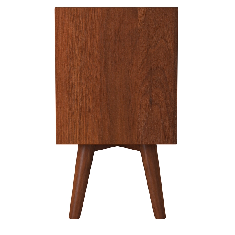 Home Square 3 Piece Furniture Set with Wood Nightstand and Chest in Acorn-White