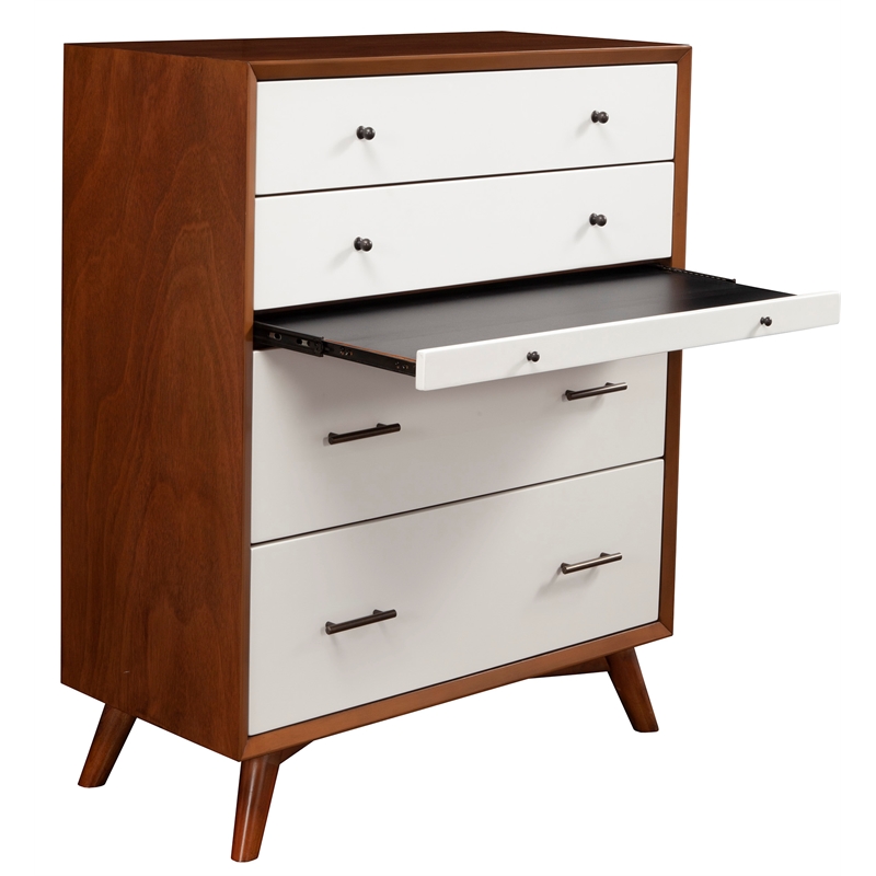 Home Square 2 Piece Furniture Set with Wood Dresser and Chest in Acorn-White