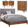 Home Square 4 Piece Set with Chest California King Wood Panel Bed & Nightstand