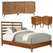 Home Square 4 Piece Furniture Set with TV Console Standard King Bed & Nightstand