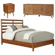 Home Square 3 Piece Furniture Set with TV Console Full Wood Bed & Nightstand