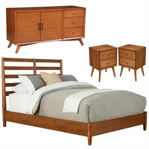 Home Square 4 Piece Set with Sideboard Standard King Bed and Nightstand