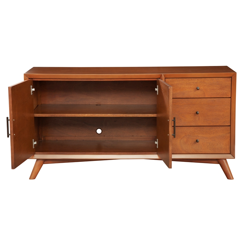 Home Square 4 Piece Furniture Set with Sideboard Full Wood Bed and Nightstand