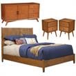 Home Square 4 Piece Set with Sideboard Full Size Panel Bed & Nightstand