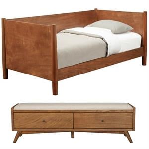Home Square 2 Piece Furniture Set with Twin Size Day Bed and Bedroom Bench