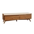 Home Square 2 Piece Furniture Set with Large Wood TV Console and Bedroom Bench