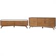 Home Square 2 Piece Furniture Set with Large Wood TV Console and Bedroom Bench