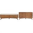Home Square 2 Piece Furniture Set with Bedroom Bench and Small Wood TV Console