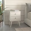 Home Square 3 Piece Set with 2-Drawer Nightstand and Full Wood Bed in White