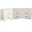 Home Square 2 Piece Furniture Set with 7-Drawer Dresser & Small Chest in White
