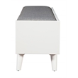 Home Square 2 Piece Set with Wood Bench and Large Wood Bar Cabinet in White