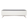 Home Square 2 Piece Set with Wood Bench and Large Wood Bar Cabinet in White