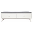 Home Square 2 Piece Set with Wood Bench and Large Wood Bar Cabinet in White