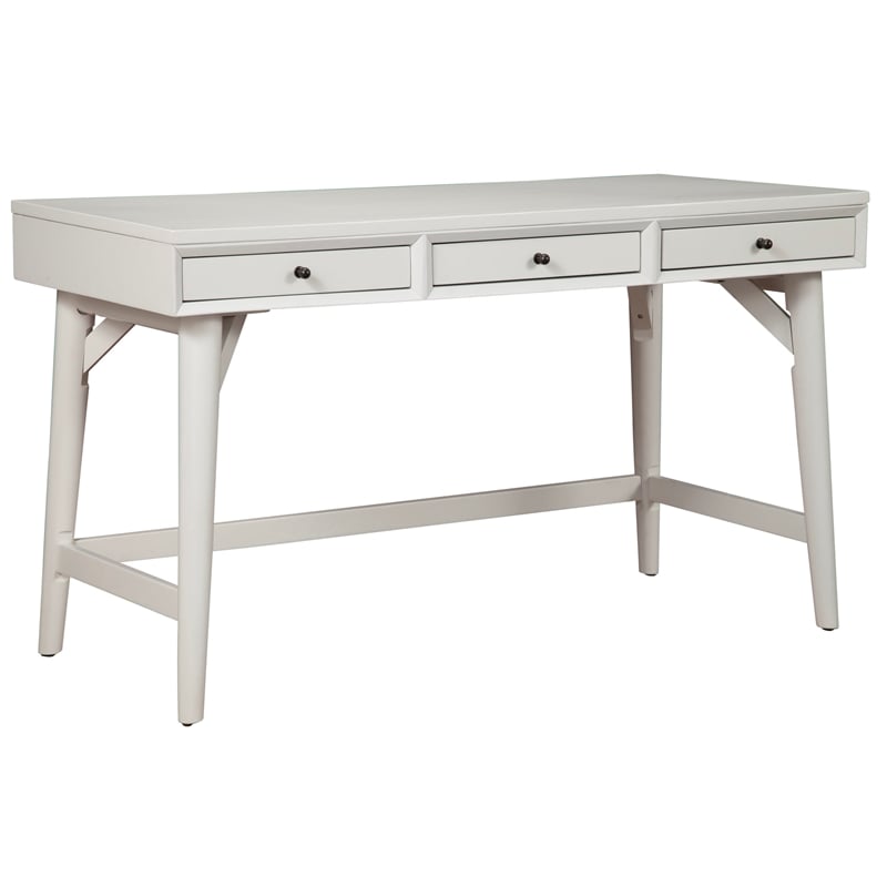 Home Square 2 Piece Furniture Set with Queen Panel Bed & 3-Drawer Desk in White