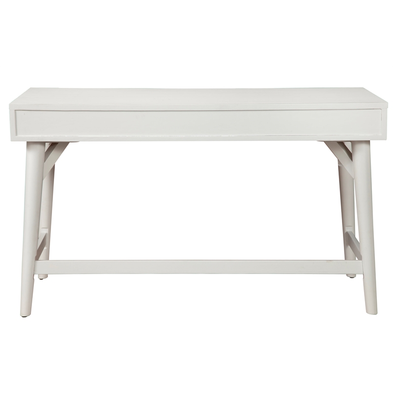Home Square 2 Piece Furniture Set with Queen Panel Bed & 3-Drawer Desk in White