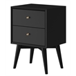 Home Square 3 Piece Set with King Panel Bed & 2-Drawer Nightstand in Black