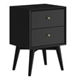 Home Square 2 Piece Set with 2-Drawer Nightstand & 7-Drawer Dresser in Black