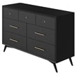 Home Square 2 Piece Set with 2-Drawer Nightstand & 7-Drawer Dresser in Black