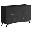 Home Square 2 Piece Set with 2-Drawer Nightstand & 7-Drawer Dresser in Black