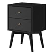 Home Square 2 Piece Set with 2-Drawer Nightstand & 7-Drawer Dresser in Black