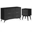 Home Square 2 Piece Set with 2-Drawer Nightstand & 7-Drawer Dresser in Black