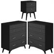 Home Square 3 Piece Set with 2-Drawer Nightstand & 4-Drawer Multifunction Chest