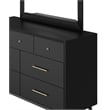 Home Square 2 Piece Set with 7-Drawer Dresser & 3-Drawer Small Chest in Black