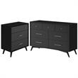 Home Square 2 Piece Set with 7-Drawer Dresser & 3-Drawer Small Chest in Black